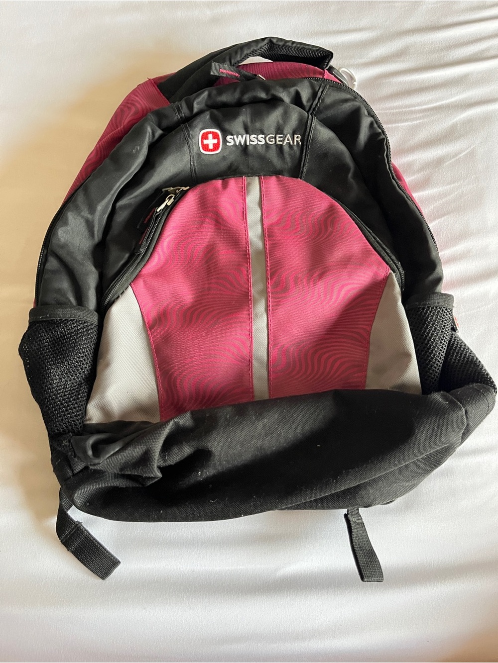 SwissGear Backpack Pink Black Tech Pocket School Travel Comfort Fit Daypack